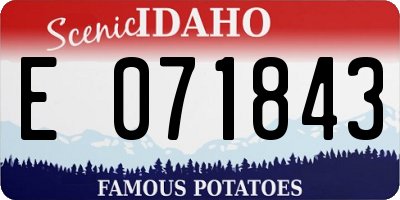 ID license plate E071843