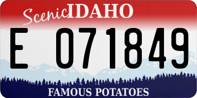 ID license plate E071849