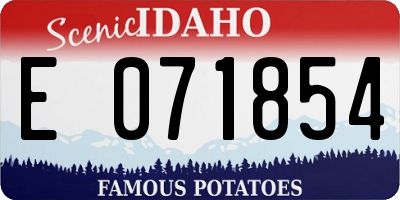ID license plate E071854