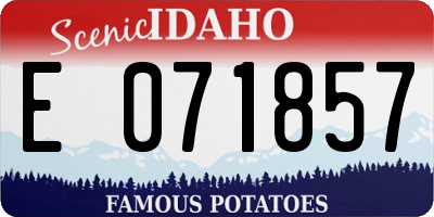 ID license plate E071857