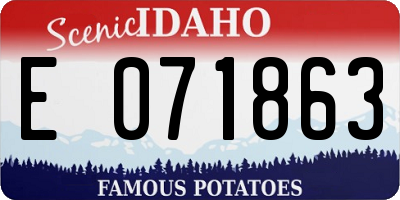 ID license plate E071863