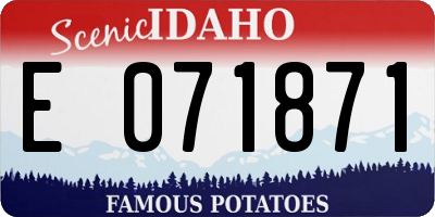 ID license plate E071871