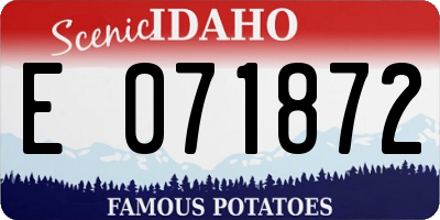 ID license plate E071872