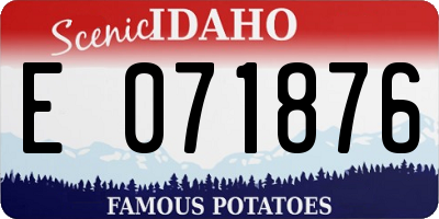 ID license plate E071876