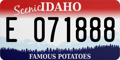 ID license plate E071888