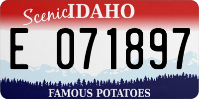 ID license plate E071897