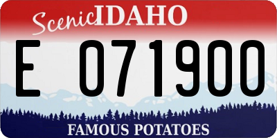 ID license plate E071900