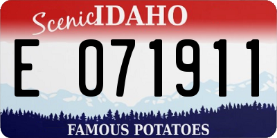 ID license plate E071911