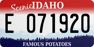 ID license plate E071920