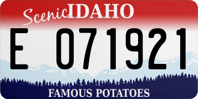 ID license plate E071921