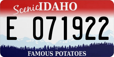 ID license plate E071922