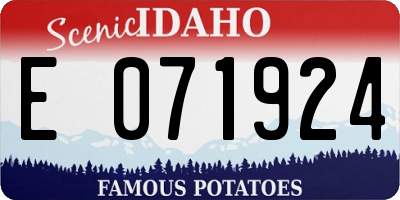 ID license plate E071924