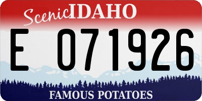 ID license plate E071926