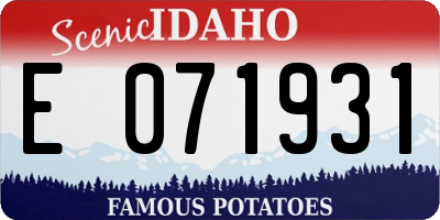 ID license plate E071931