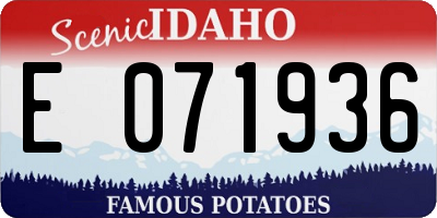 ID license plate E071936