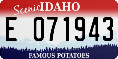 ID license plate E071943