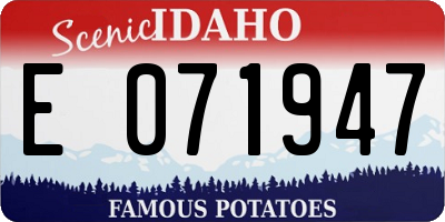 ID license plate E071947