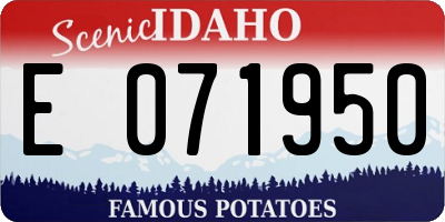 ID license plate E071950