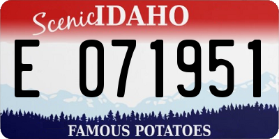 ID license plate E071951