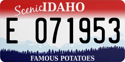 ID license plate E071953