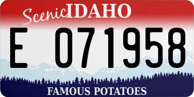 ID license plate E071958