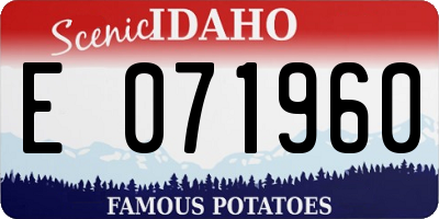 ID license plate E071960