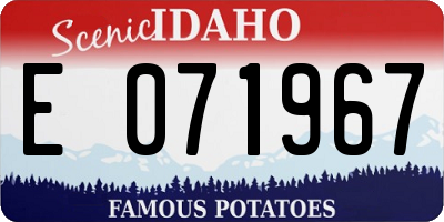 ID license plate E071967