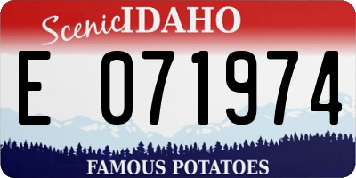 ID license plate E071974