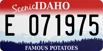 ID license plate E071975
