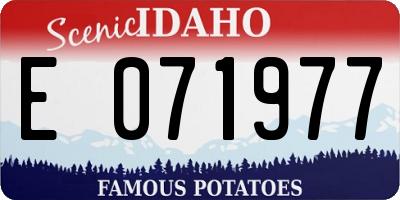 ID license plate E071977