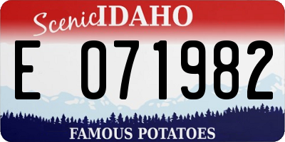 ID license plate E071982