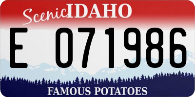 ID license plate E071986