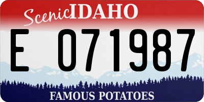 ID license plate E071987