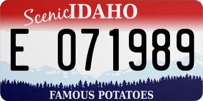 ID license plate E071989
