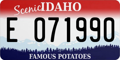 ID license plate E071990