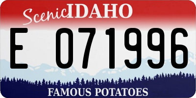 ID license plate E071996