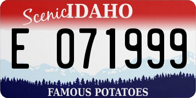 ID license plate E071999