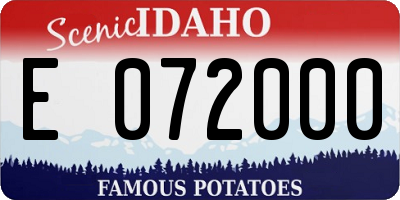 ID license plate E072000