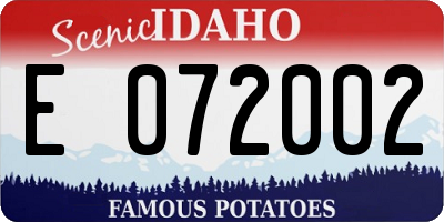 ID license plate E072002