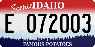 ID license plate E072003