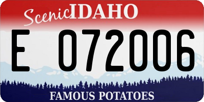 ID license plate E072006