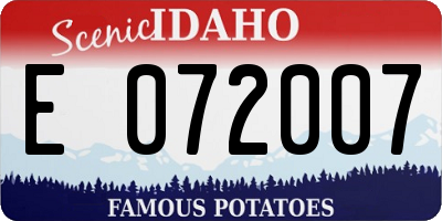 ID license plate E072007
