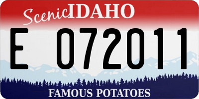 ID license plate E072011