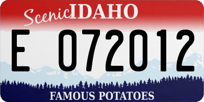 ID license plate E072012