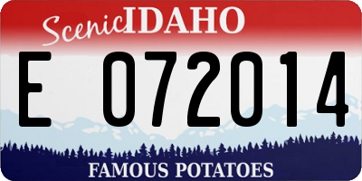 ID license plate E072014