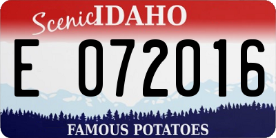 ID license plate E072016