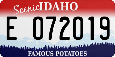 ID license plate E072019
