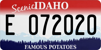 ID license plate E072020
