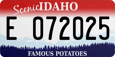 ID license plate E072025