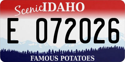 ID license plate E072026